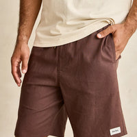 RHYTHM TEXTURED LINEN JAM - CHOCOLATE