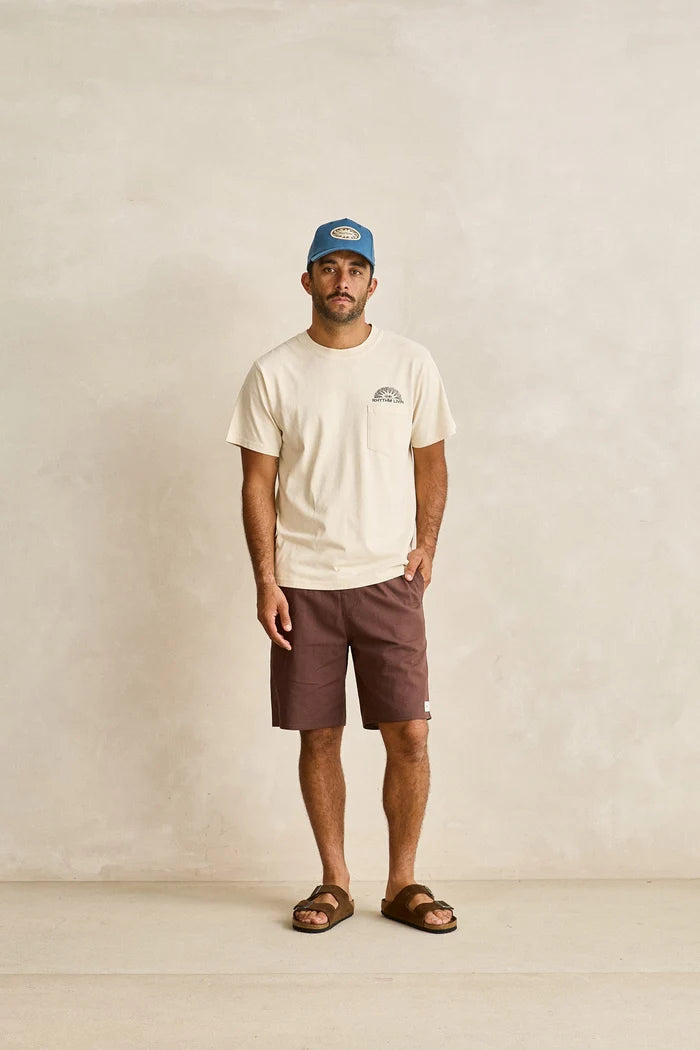 RHYTHM TEXTURED LINEN JAM - CHOCOLATE
