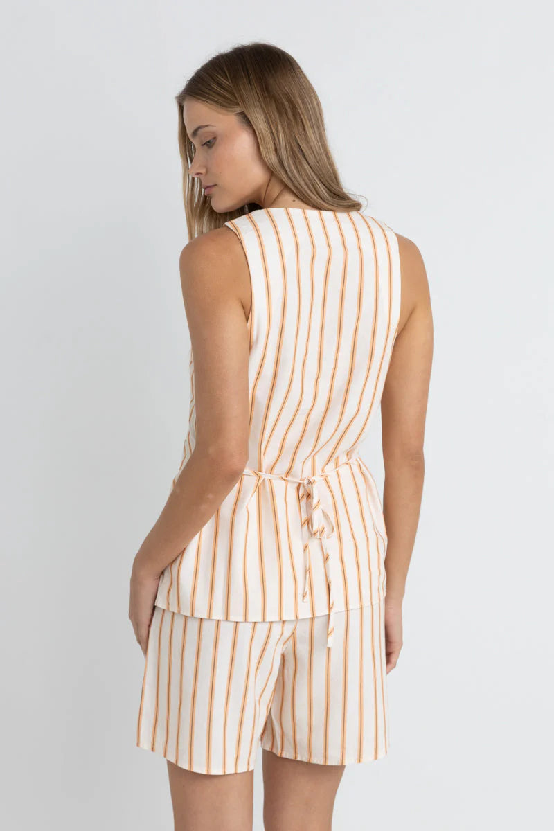 RHYTHM TIDE STRIPE LONG VEST - NATURAL