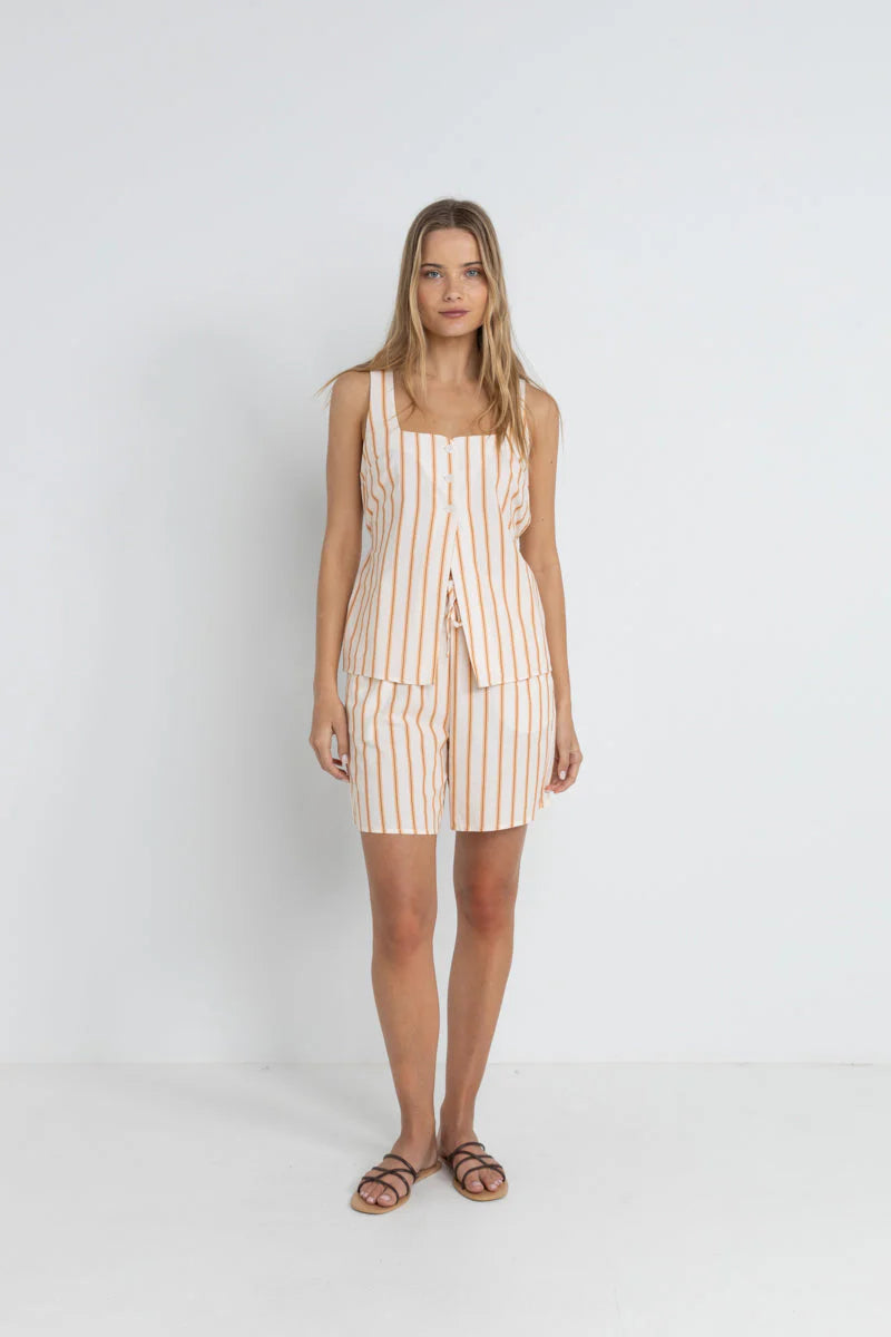 RHYTHM TIDE STRIPE LONG VEST - NATURAL