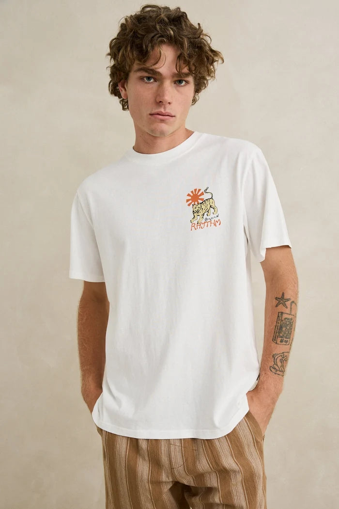 RHYTHM TIGER VINTAGE SHORT SLEEVE SHIRT - VINTAGE WHITE