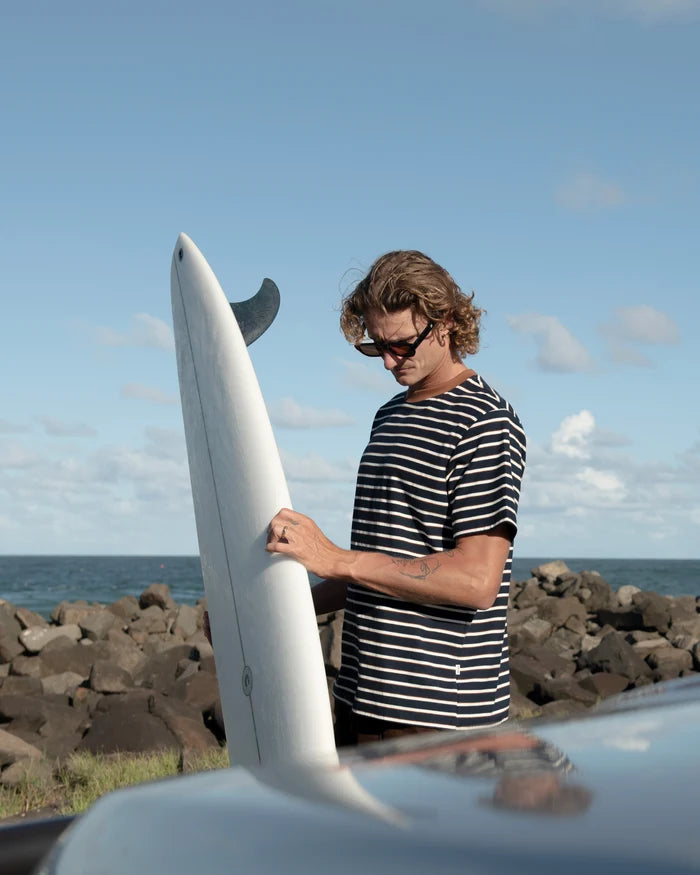 RHYTHM VINTAGE STRIPE SS T-SHIRT - NAVY