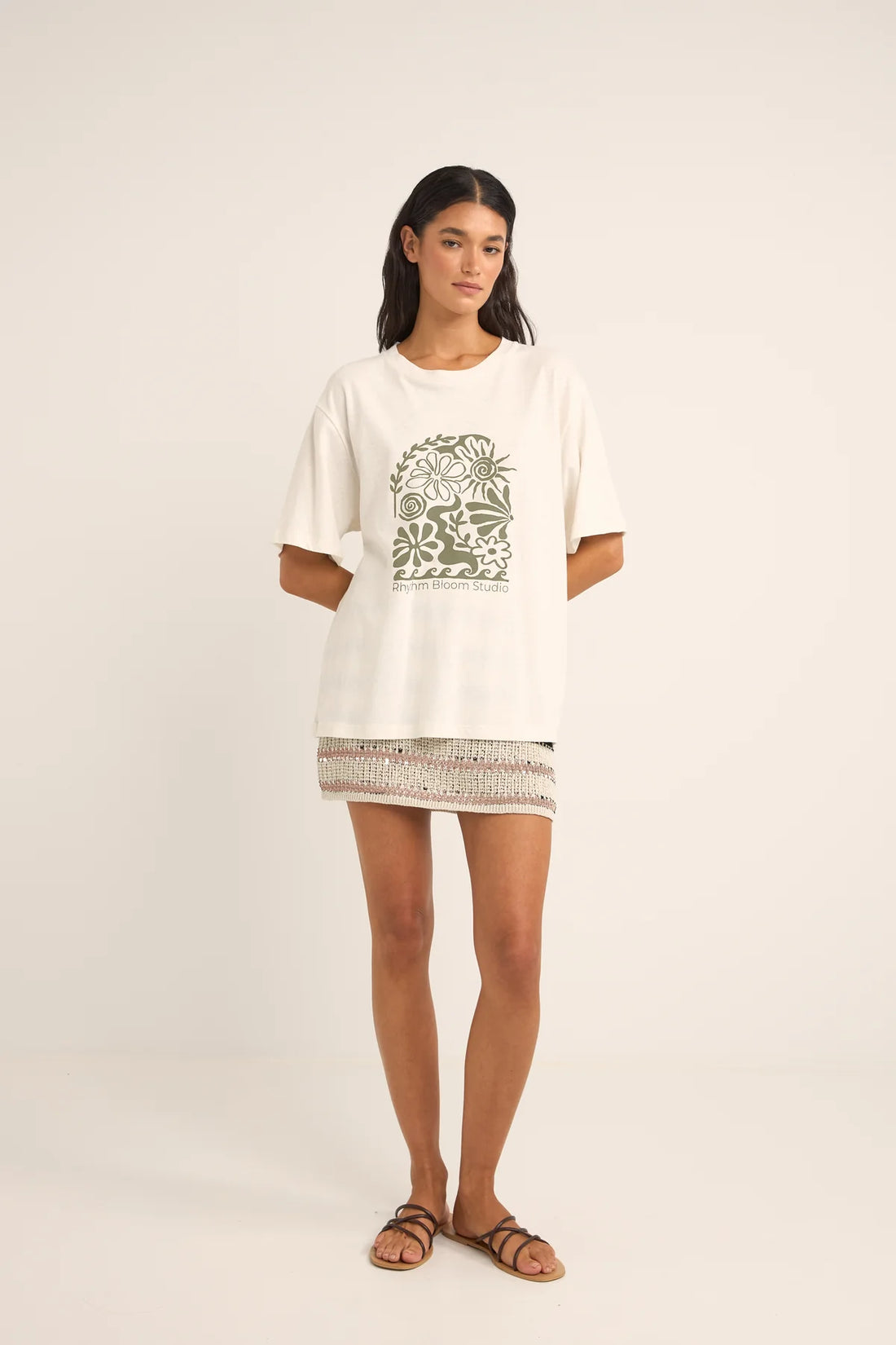 RHYTHM WOMENS BLOOM STUDIO OVERSIZED T-SHIRT