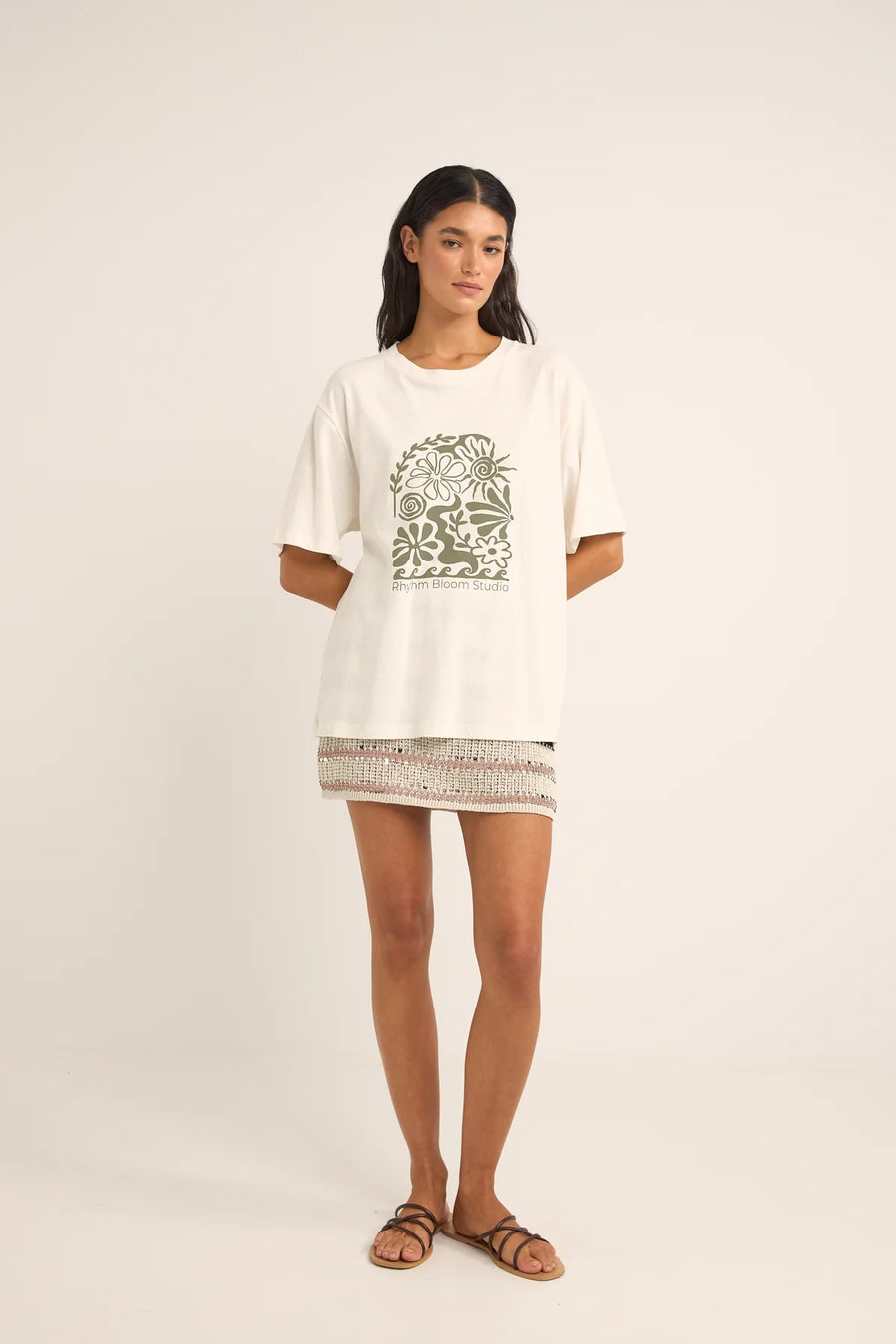 RHYTHM WOMENS BLOOM STUDIO OVERSIZED T-SHIRT