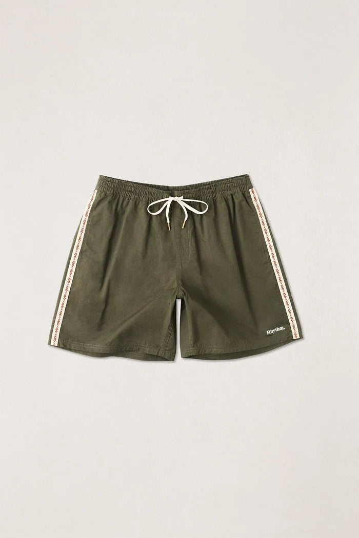 RHYTHM WOVEN TAPE BEACH SHORT - OLIVE