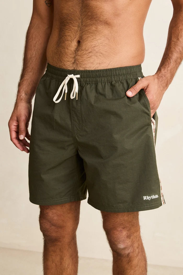 RHYTHM WOVEN TAPE BEACH SHORT - OLIVE
