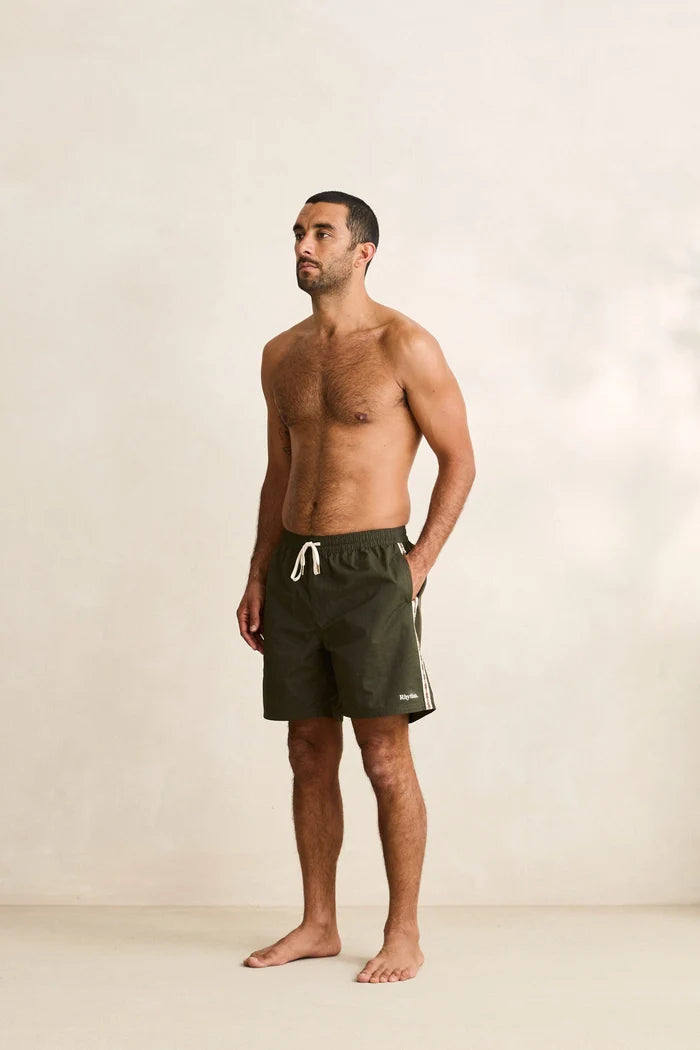 RHYTHM WOVEN TAPE BEACH SHORT - OLIVE