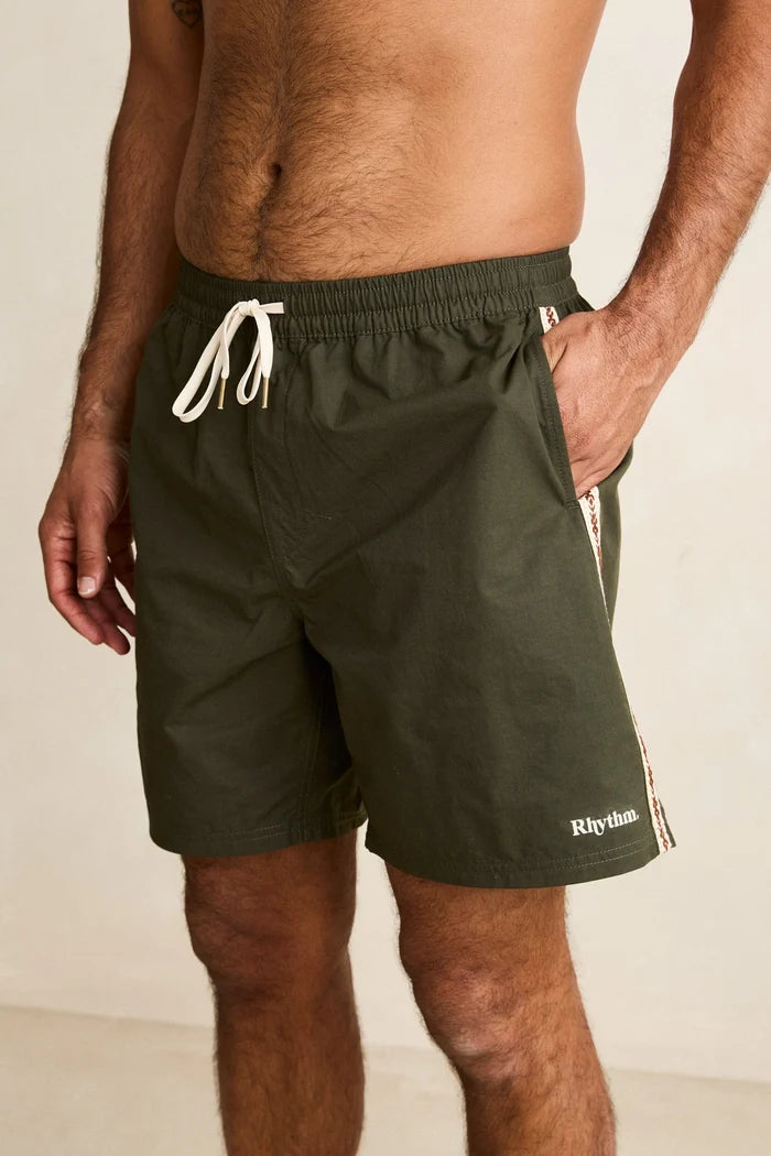 RHYTHM WOVEN TAPE BEACH SHORT - OLIVE