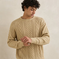 RHYTHM MENS MOHAIR FISHERMANS KNIT - SAND