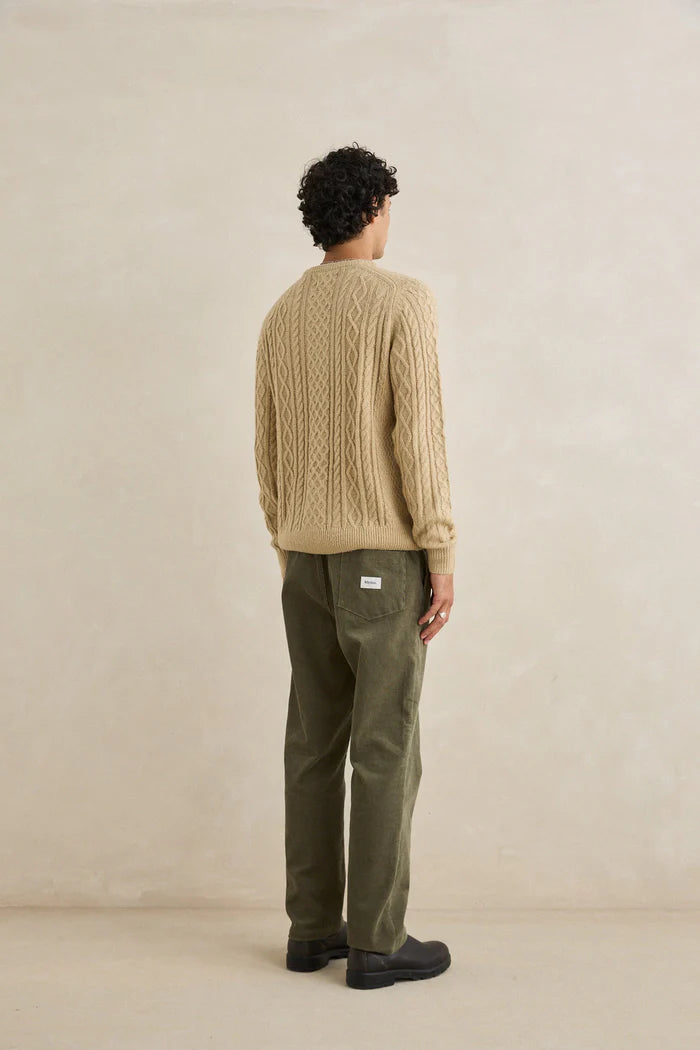 RHYTHM MENS MOHAIR FISHERMANS KNIT - SAND