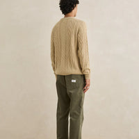 RHYTHM MENS MOHAIR FISHERMANS KNIT - SAND
