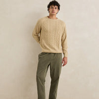 RHYTHM MENS MOHAIR FISHERMANS KNIT - SAND