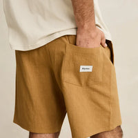 RHYTHM TEXTURED LINEN JAM SHORT -TABACOO