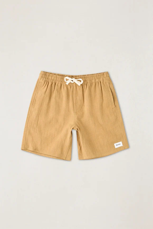 RHYTHM TEXTURED LINEN JAM SHORT -TABACOO