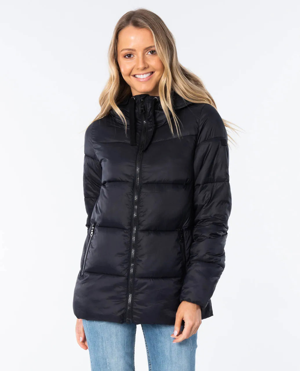 RIP CURL WOMENS ANTI-SERIES INSULATED PUFFER JACKET - BLACK