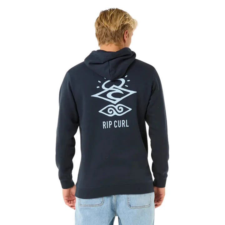 RIP CURL ANTI SERIES SEARCH ICON HOOD - NAVY/GREY