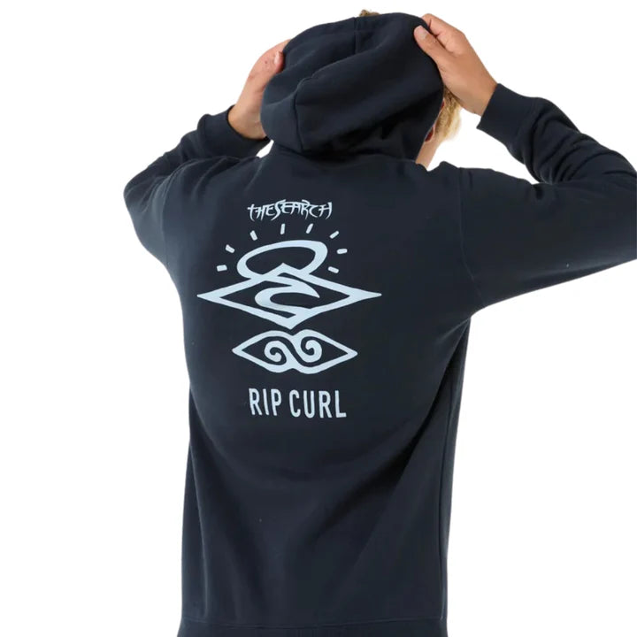 RIP CURL ANTI SERIES SEARCH ICON HOOD - NAVY/GREY