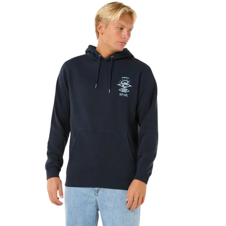 RIP CURL ANTI SERIES SEARCH ICON HOOD - NAVY/GREY