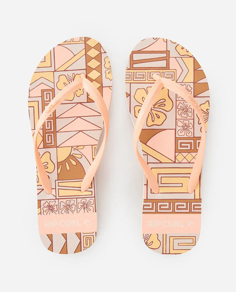 RIP CURL BLOCK PARTY BLOOM THONGS - BRIGHT