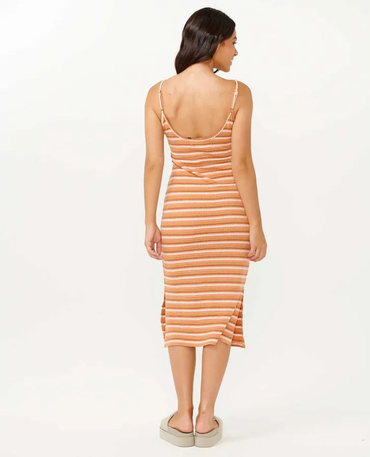 RIP CURL BOBBI STRIPE MIDI DRESS
