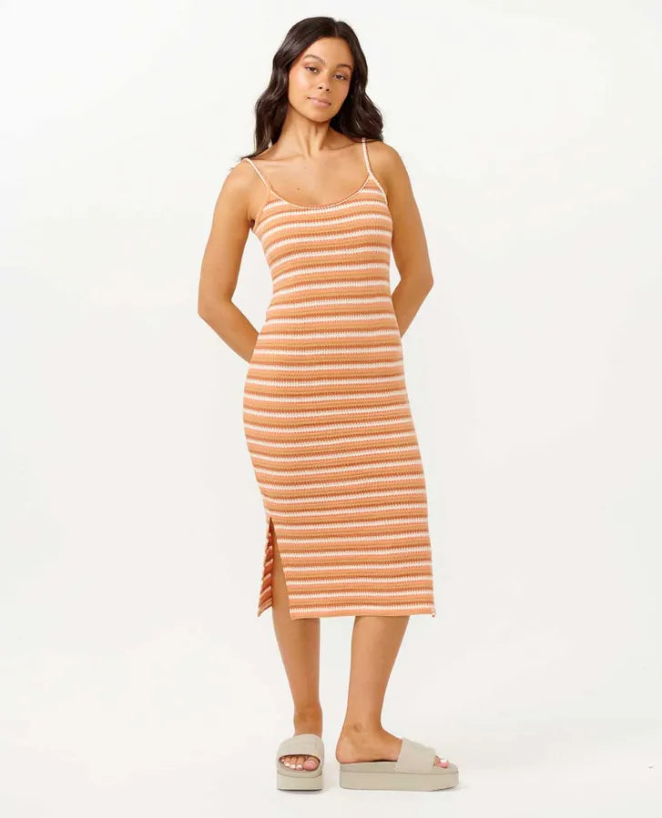 RIP CURL BOBBI STRIPE MIDI DRESS