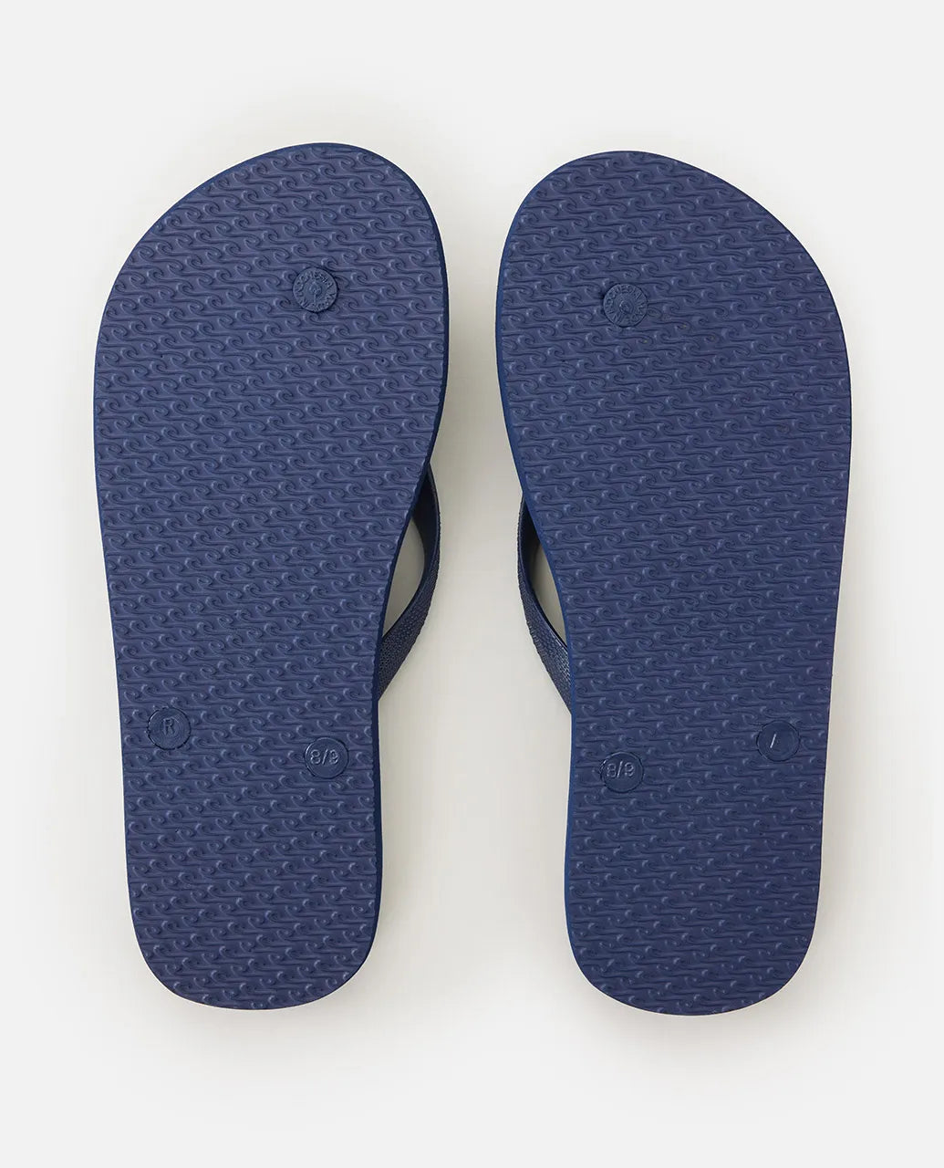 RIP CURL BRAND LOGO BLOOM OPEN TOE THONG - NAVY