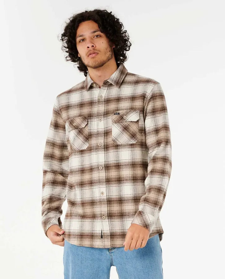RIP CURL COUNT FLANNEL SHIRT - COFFEE
