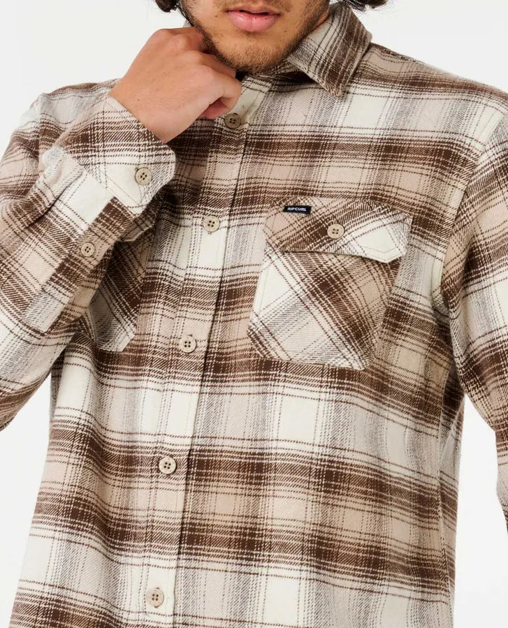 RIP CURL COUNT FLANNEL SHIRT - COFFEE