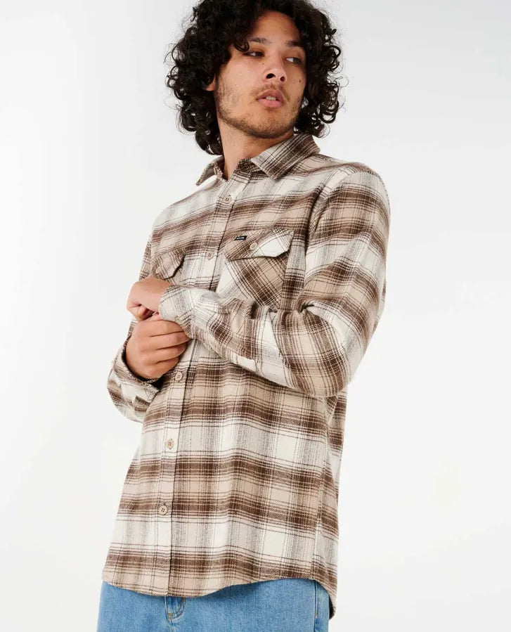 RIP CURL COUNT FLANNEL SHIRT - COFFEE
