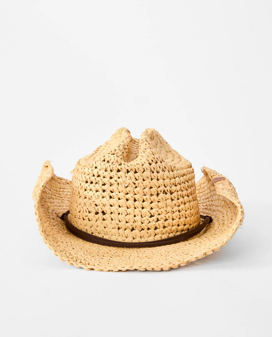 RIP CURL CRUSHABLE STRAW COWGIRL HAT - NATURAL