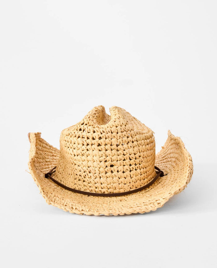 RIP CURL CRUSHABLE STRAW COWGIRL HAT - NATURAL