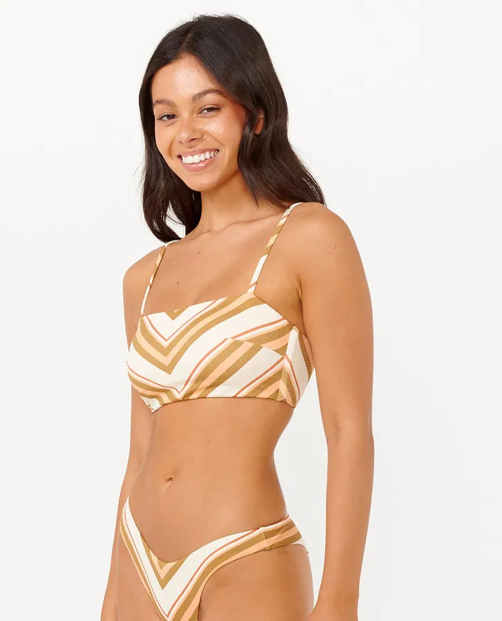 RIP CURL CATALINA STRIPE BANDEAU SWIM TOP