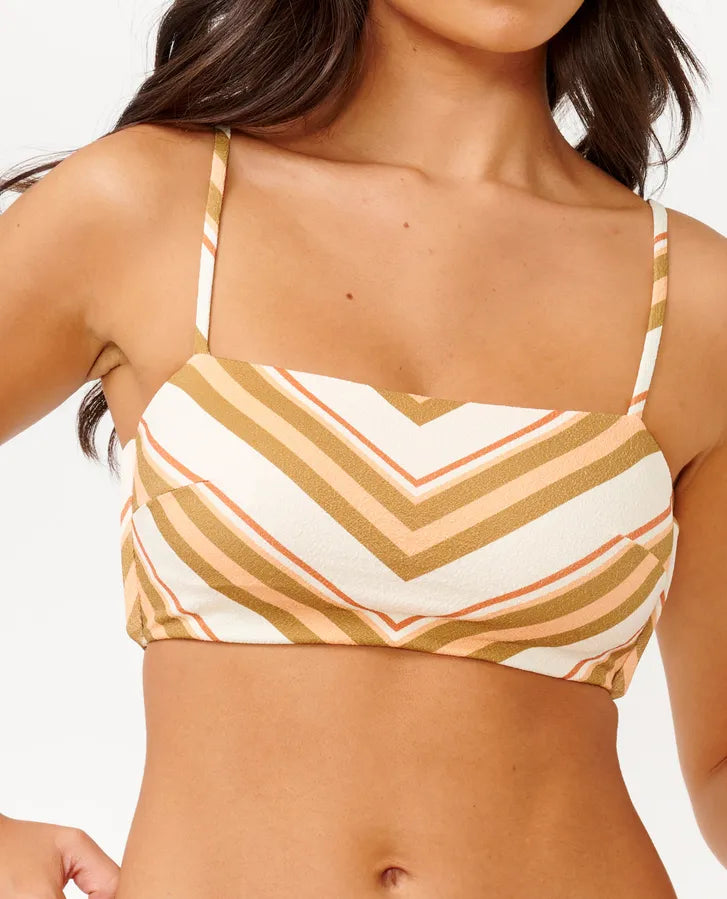 RIP CURL CATALINA STRIPE BANDEAU SWIM TOP