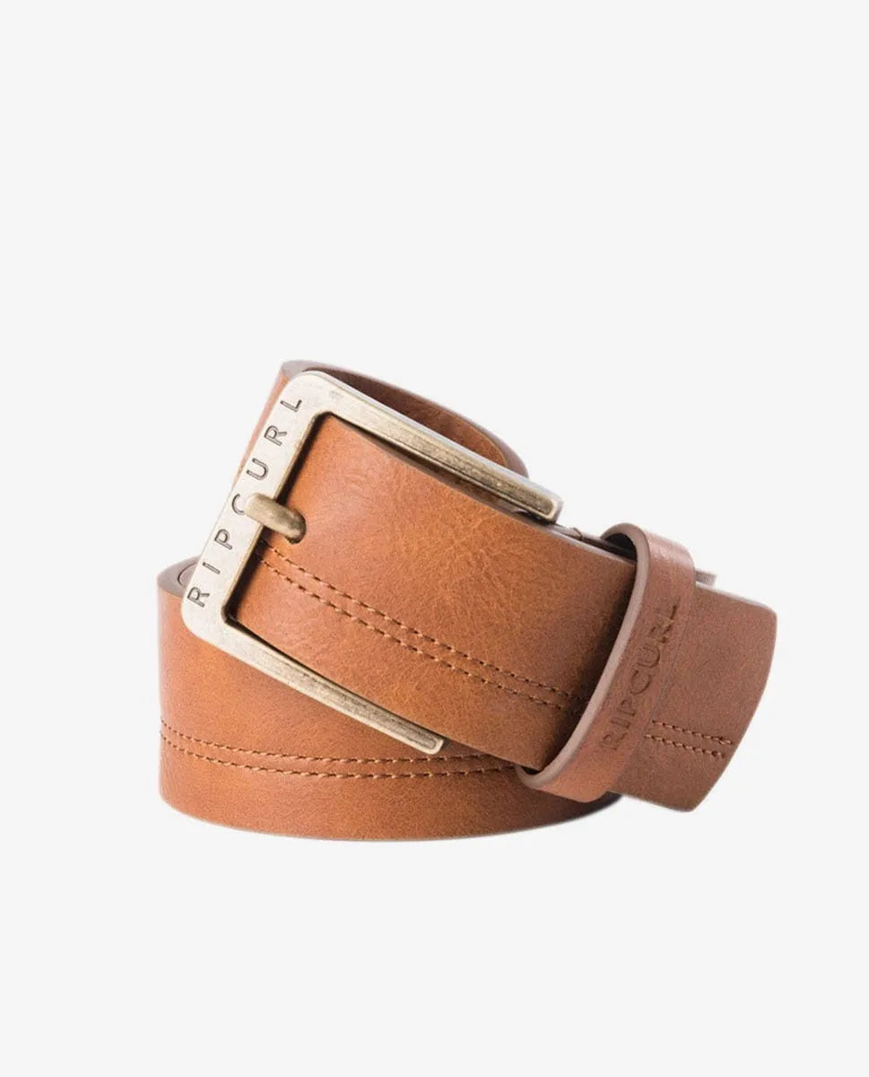 RIP CURL DOUBLE STITCH PU BELT - BROWN