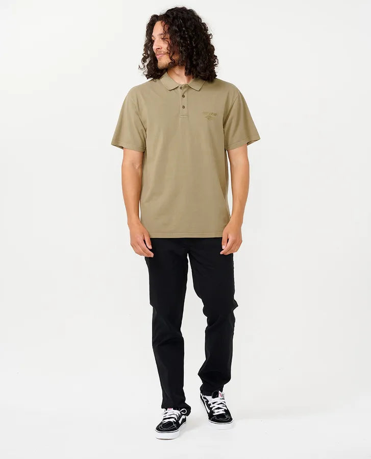 RIP CURL FADE OUT  EMBROID POLO SHIRT - WASHED MOSS