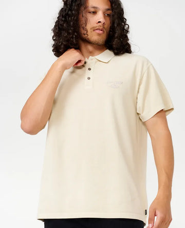 RIP CURL FADE OUT EMBROID POLO SHIRT - VINTAGE WHITE