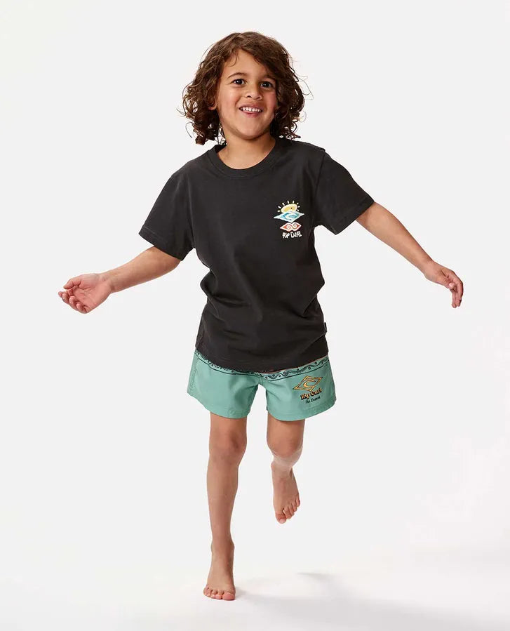 RIP CURL ICONS OF SHRED TEE-BOY - WASHED BLACK