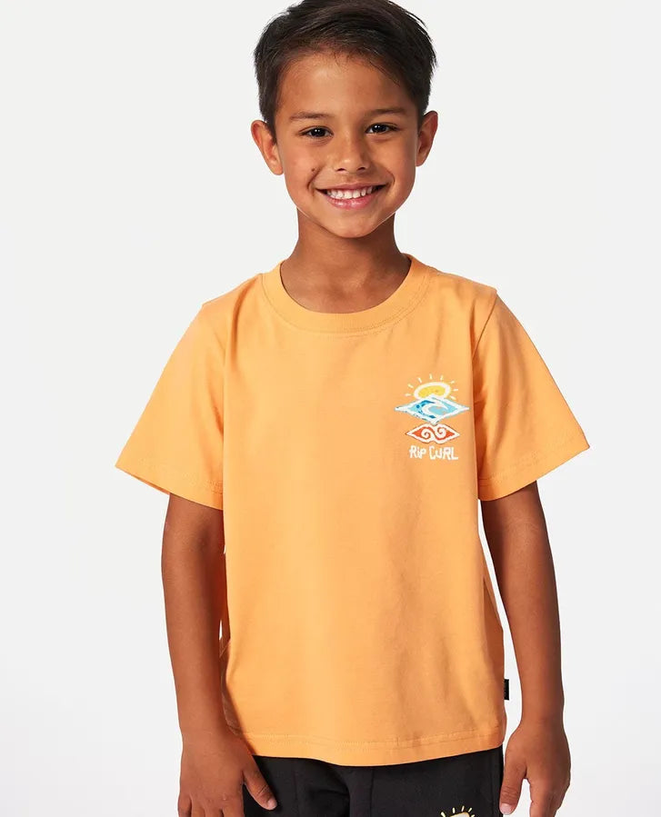 RIP CURL ICONS OF SHRED TEE-BOY - MANDARIN ZEST