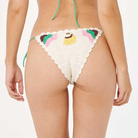 RIP CURL LUAU CROCHET TIE SIDE CHEEKY- OFF WHITE