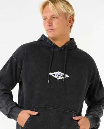 RIP CURL MENS RAW ENERGY HOODIE - WASHED BLACK
