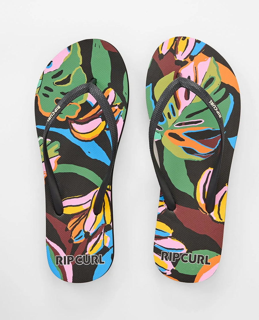 RIP CURL MIXED BLOOM OPEN TOE - BLACK/GREEEN