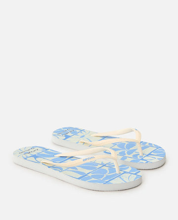 RIP CURL MIXED BLOOM OPEN TOE - BLUE/WHITE