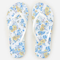 RIP CURL MIXED BLOOM OPEN TOE - WHITE/YELLOW