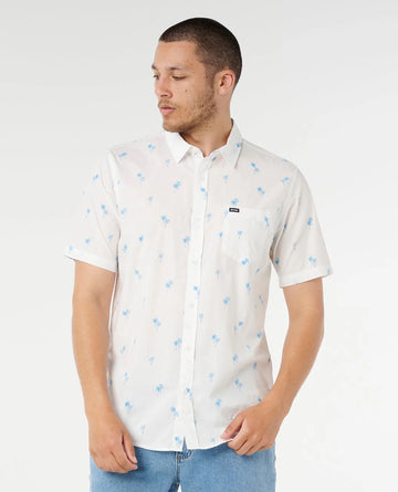 RIP CURL PARADISE PALMS SHORT SLEEVE SHIRT - BONE