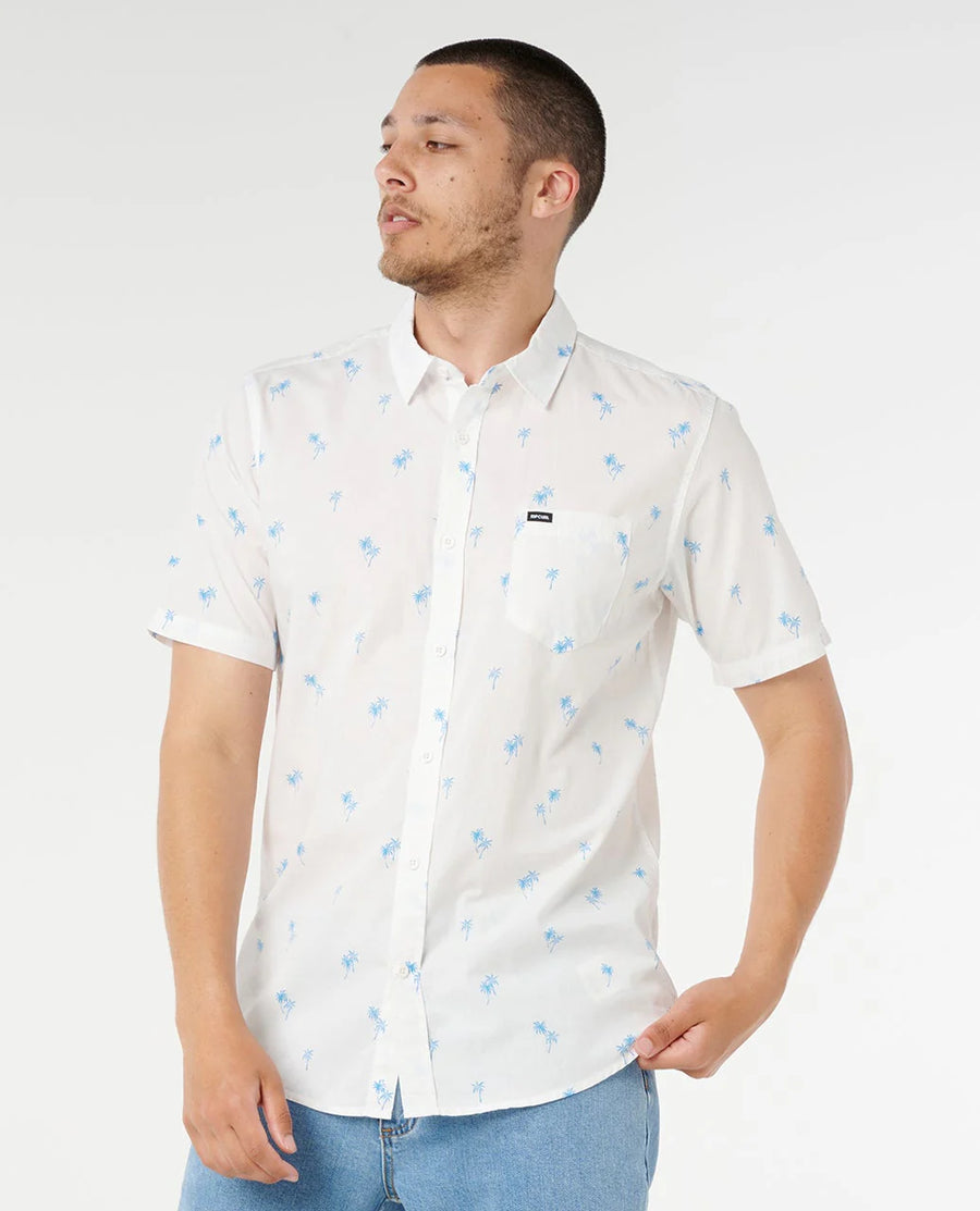 RIP CURL PARADISE PALMS SHORT SLEEVE SHIRT - BONE