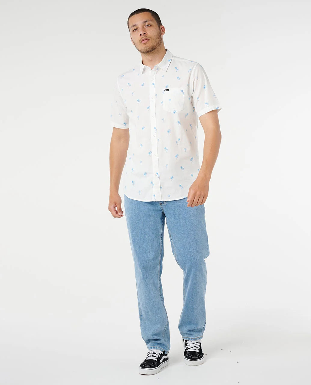 RIP CURL PARADISE PALMS SHORT SLEEVE SHIRT - BONE