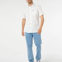 RIP CURL PARADISE PALMS SHORT SLEEVE SHIRT - BONE