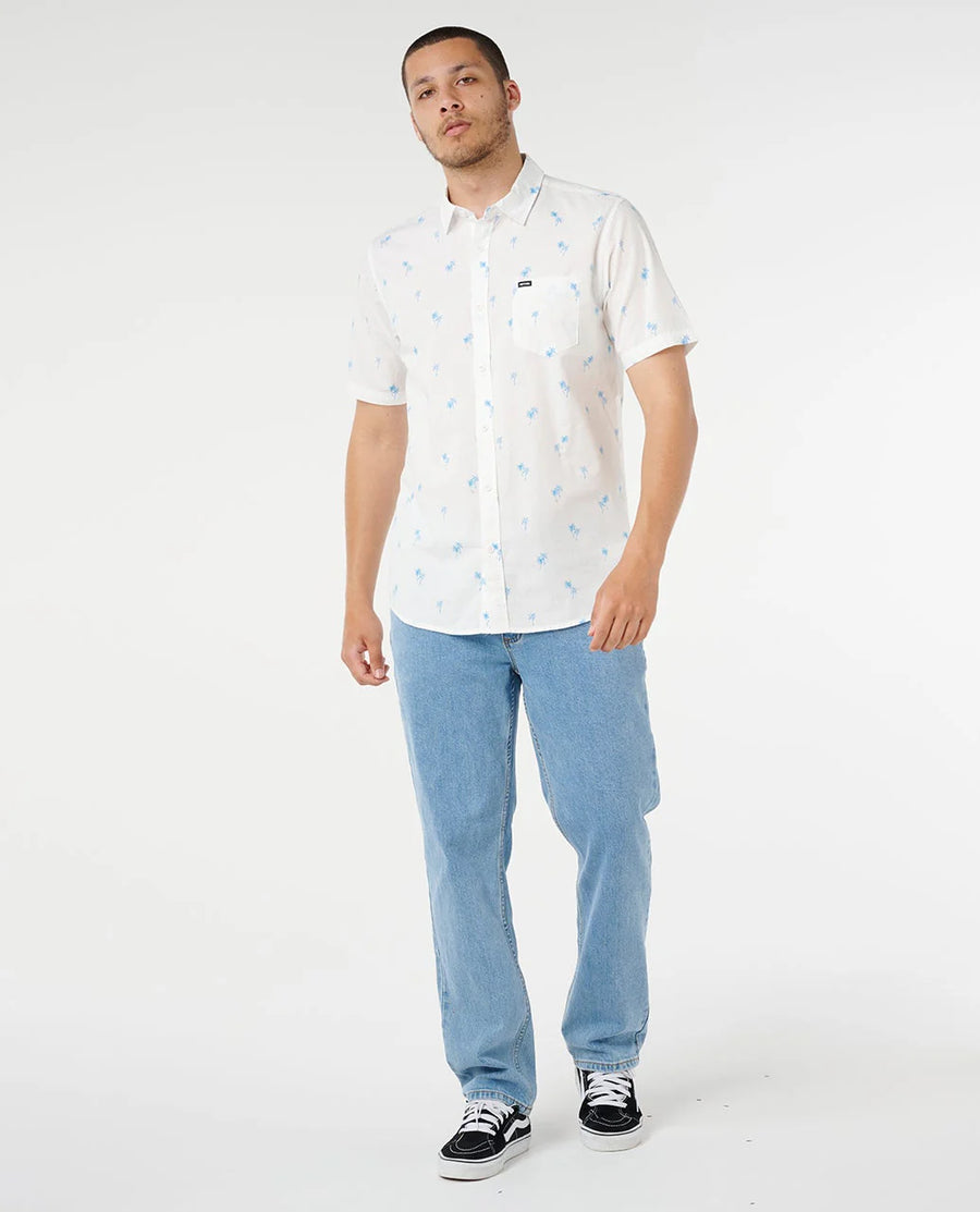 RIP CURL PARADISE PALMS SHORT SLEEVE SHIRT - BONE