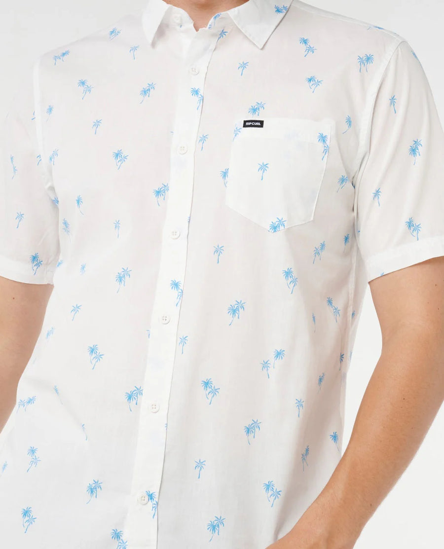 RIP CURL PARADISE PALMS SHORT SLEEVE SHIRT - BONE