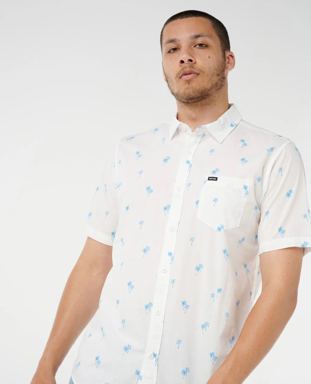 RIP CURL PARADISE PALMS SHORT SLEEVE SHIRT - BONE